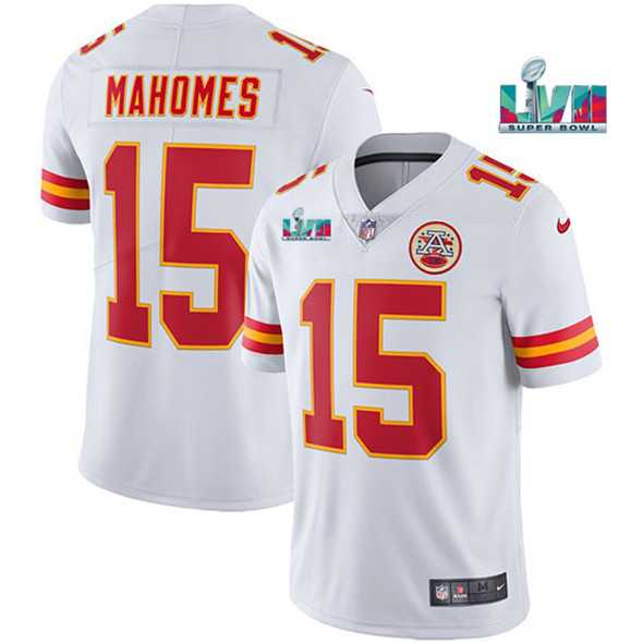 Men & Women & Youth Kansas City Chiefs #15 Patrick Mahomes White Super Bowl LVII Patch Vapor Untouchable Limited Stitched Jersey->kansas city chiefs->NFL Jersey